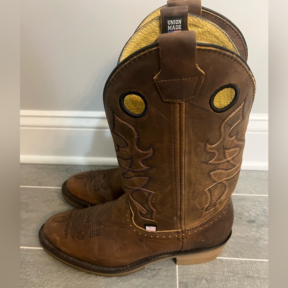Double H Rustic Brown Cowboy Boots - Picture 2 of 7